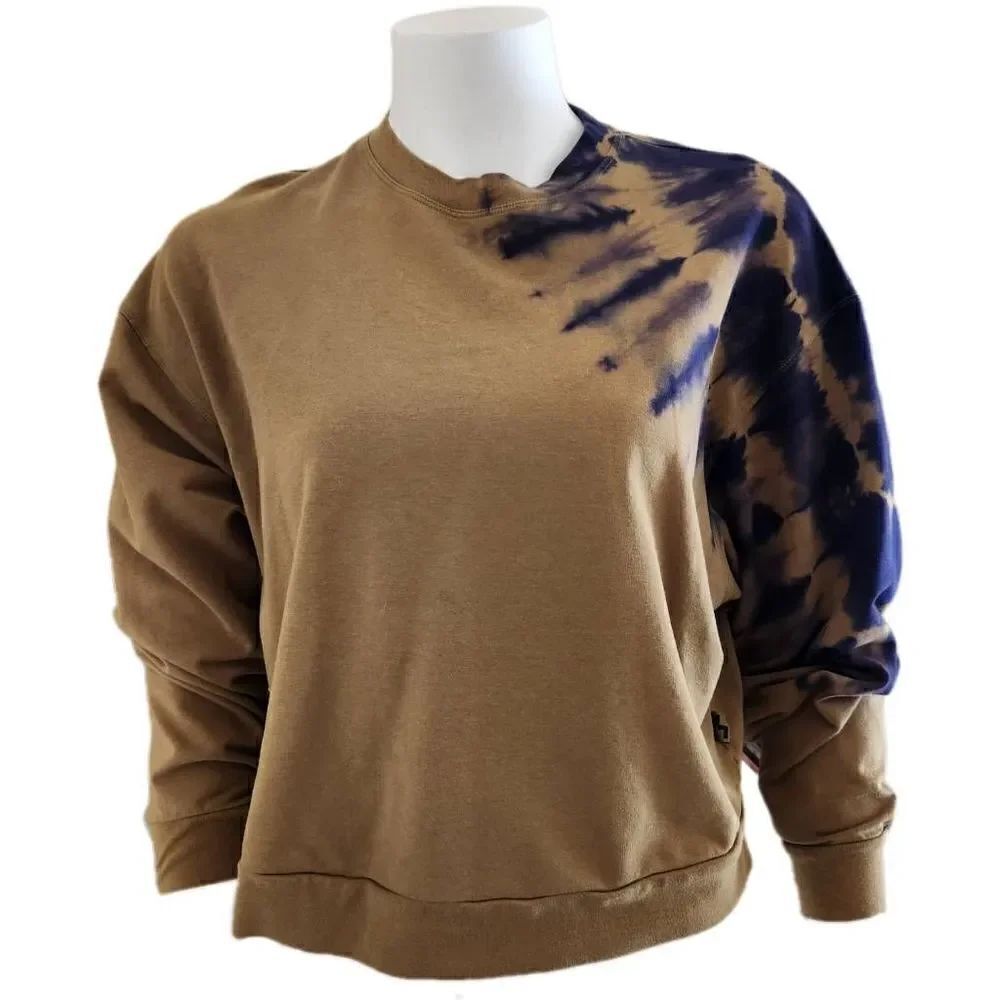 Joy lab women's XS army green black tie dye pullover sweatshirt comfy
